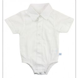 Rugged Butts White Short Sleeve Dobby Onesie for Baby Boys