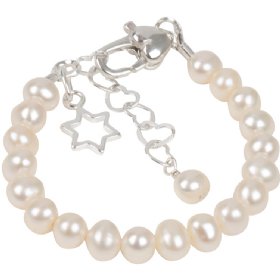 Babs Tilly "Sarah" Pearl and Sterling Silver Star of David Bracelet