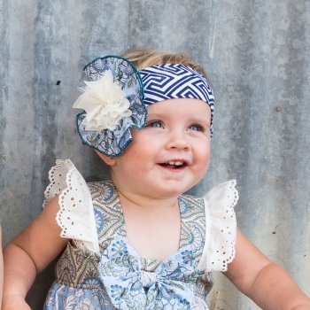 She Bloom "Blueberry Farms" Headband for Baby Girls