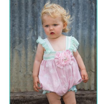 She Bloom "Sherbet" Sweet Floral Sunsuit for Baby Girls