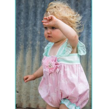 She Bloom "Sherbet" Sweet Floral Sunsuit for Baby Girls