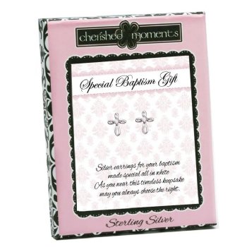 Cherished Moments Sterling Silver Infinity Cross Earrings