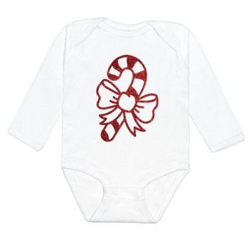 Sweet Wink "Candy Cane" Holiday Onesie for Newborns and Baby Girls