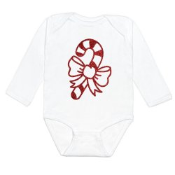 Sweet Wink "Candy Cane" Holiday Onesie for Newborns and Baby Girls