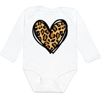 Sweet Wink Leopard Heart Onesie for Newborns and Baby Girls