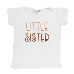 Sweet Wink "Little Sister" White T-Shirt for Baby Girls