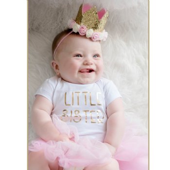 Sweet Wink "Little Sister" White T-Shirt for Baby Girls