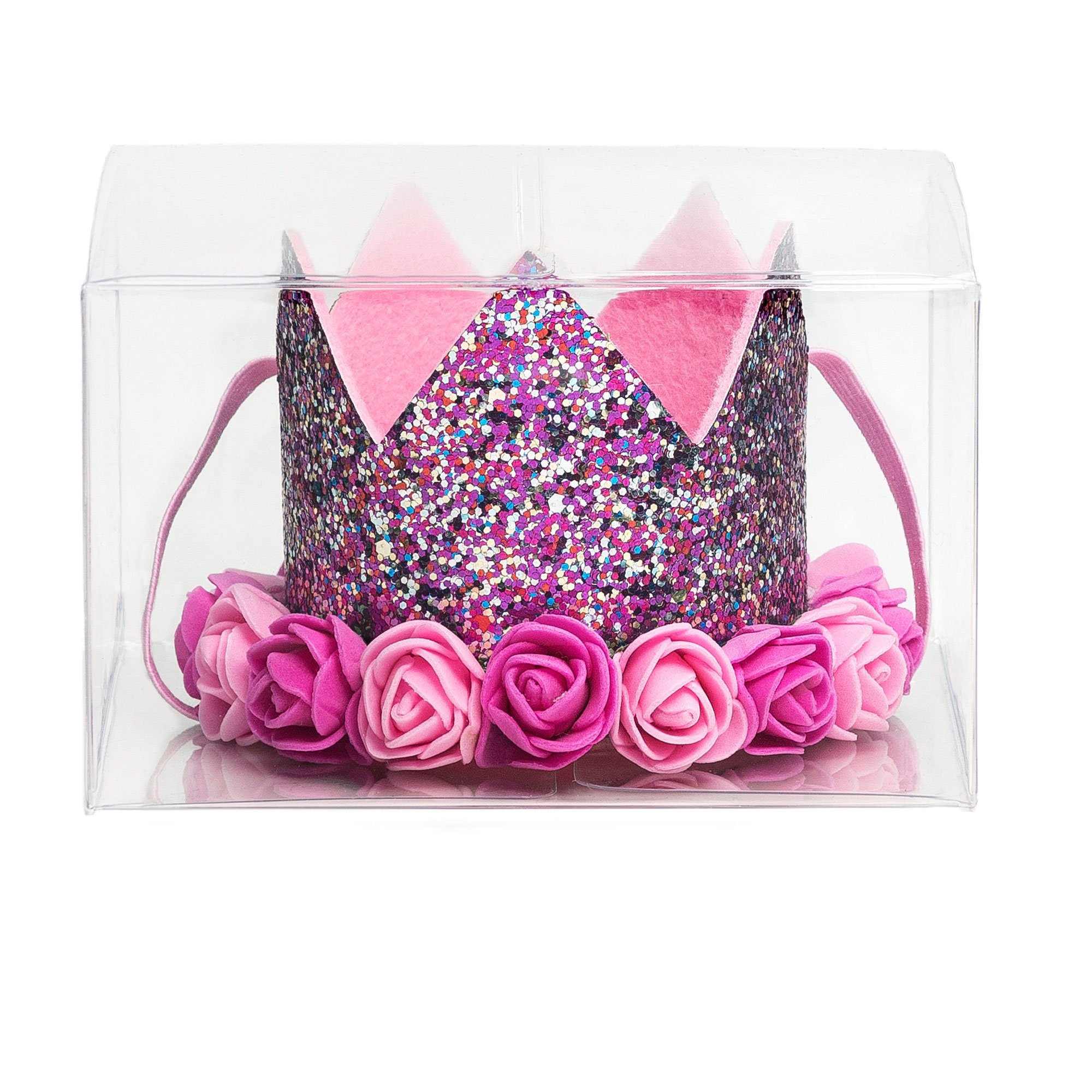 pink flower tiara