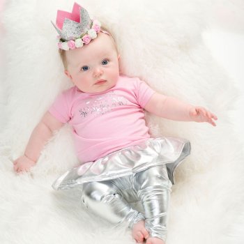 Sweet Wink Silver Skirted Leggings for Baby Girls