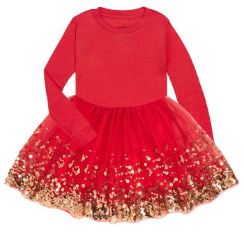 Sweet Wink Red Sequin Dress for Toddlers