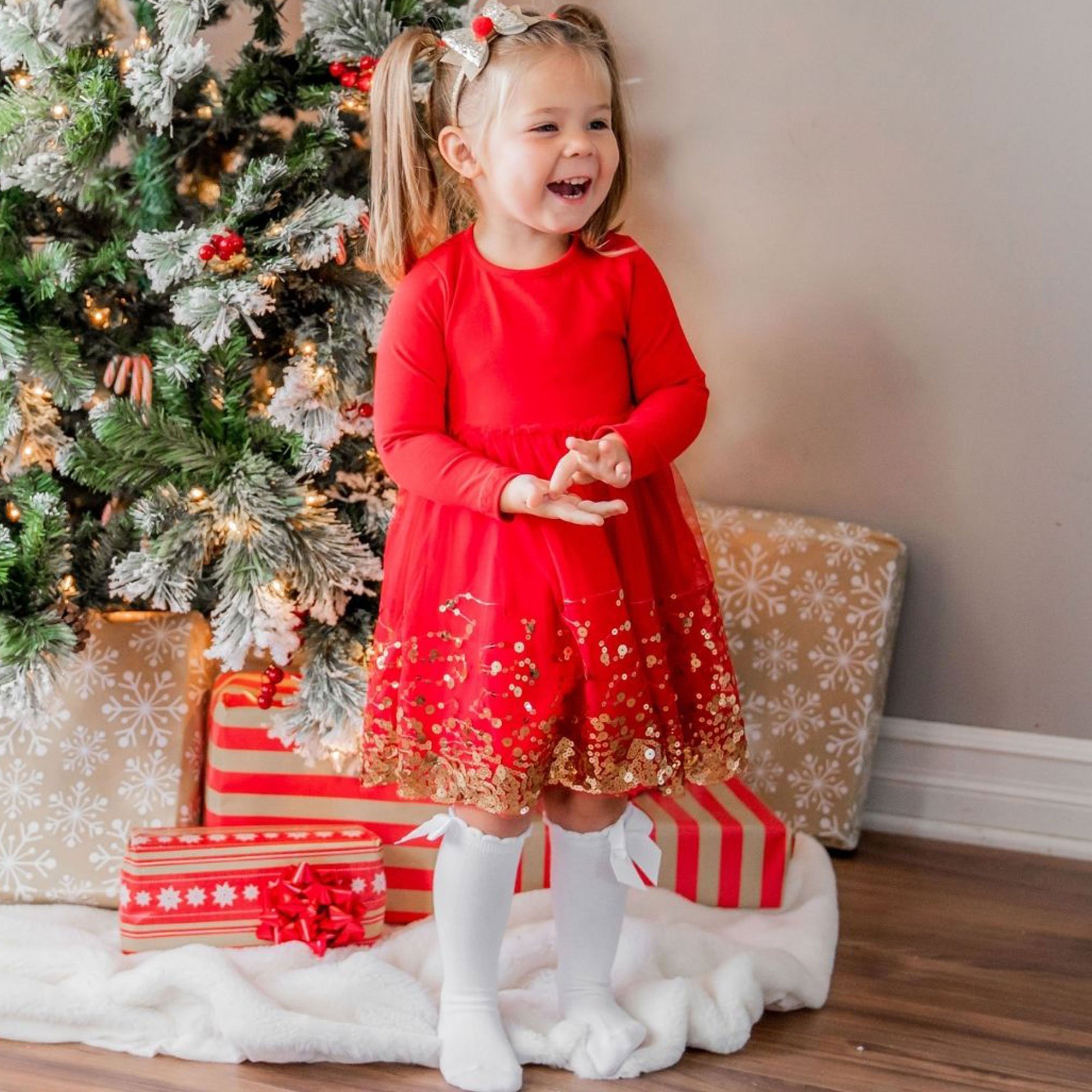 Sweet Wink Red Sequin Dress for Toddlers