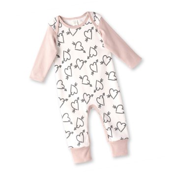 Tesa Babe "Luvy Duvy" Hearts Romper for Baby Girls