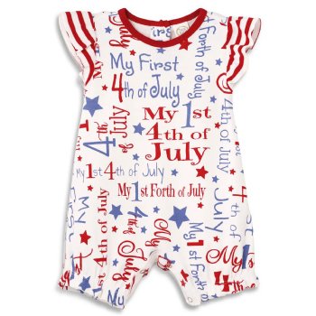 Tesa Babe "My First 4th Of July" Newborn and Baby Girl Romper