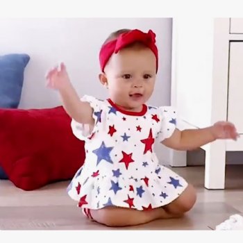 Tesa Babe "Stars & Stripes" Short Set for Baby Girls