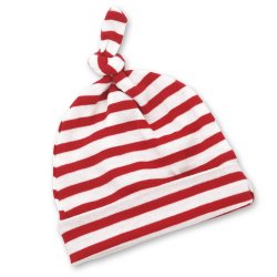 Tesa Babe Red and Ivory Striped Knotted Hat for Baby Girls and Boys