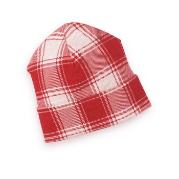 Tesa Babe  Red and Ivory Plaid Hat for Newborn Girls and Boys