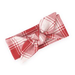 Tesa Babe Red and Ivory Plaid Headband for Baby Girls and Toddlers