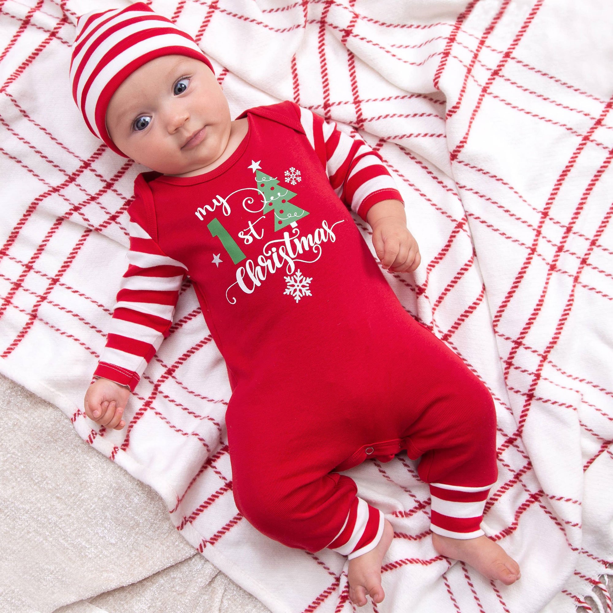 Buy Christmas 4Pcs Outfit Set Baby Girls Boys My First Christmas Rompers(0-3  Months) at