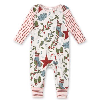 Tesa Babe "Jolly Holly" Christmas Long Sleeve Romper for Baby Girl or Boy