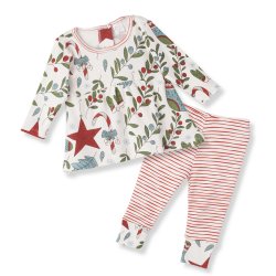 Tesa Babe "Jolly Holly" Christmas 2 Pc. Set for Baby Girls and Toddlers