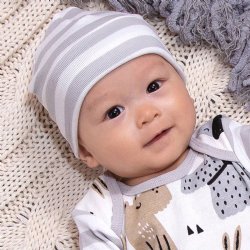 Tesa Babe Grey and Ivory Striped Unisex Hat