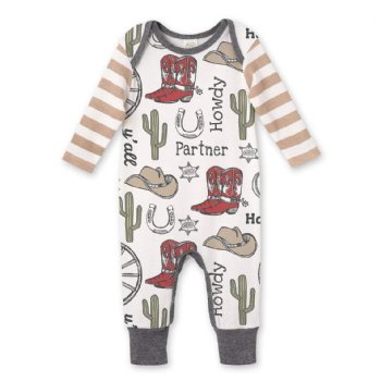 Tesa Babe "Howdy Partner" Baby Boy Long Sleeve Romper