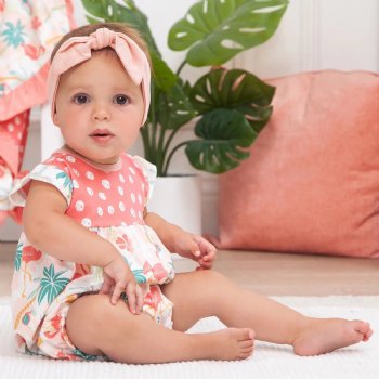Tesa Babe "Copa Cabana" Flutter Sleeve Romper for Baby Girls