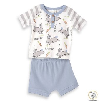 Tesa Babe "Easter Parade" Henley Tee & Shorts for Baby Boys