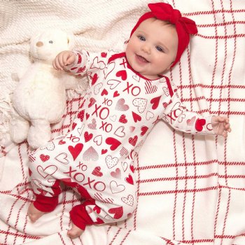 Tesa Babe "Hearts & Hugs" Romper for Newborn and Baby Girls