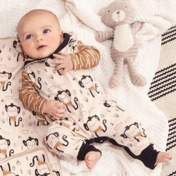 Tesa Babe "Funky Monkey" Hooded Romper for Baby Boys