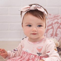 Tesa Babe "Lavish Lilies" Lucy Bow Floral Headband for Baby Girls 