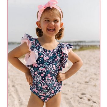 Ruffle Butts "Moonlit Meadow" V-Back Swimsuit for Toddlers