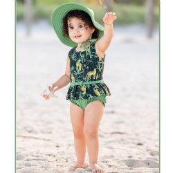 Ruffle Butts "On Safari" Skirted One Piece Swimsuit for Toddlers