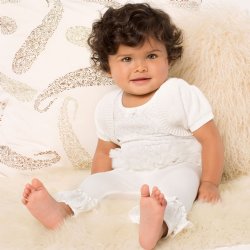 Tutu Couture White Knit 3 piece Tutu, Leggings and Shrug Set