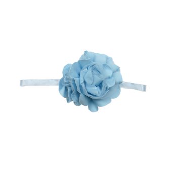 Lemon Loves Layette "Rose" Headband for Baby Girls and Toddlers in Cinderella Blue