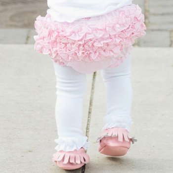 Ruffle Butts White Footless Tights with Ruffle for Baby to Toddlers