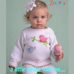 Zubels "Little Birdies" Sweater for Little Girls