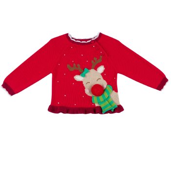 Zubels "Reindeer" Sweater for Baby Girls