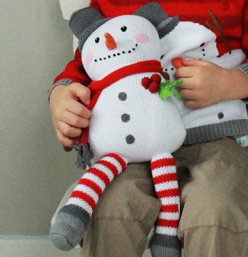 Zubels "Snowman" Handcrafted 14" Knit Toy