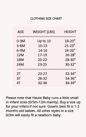 Lullaby Set Size Chart