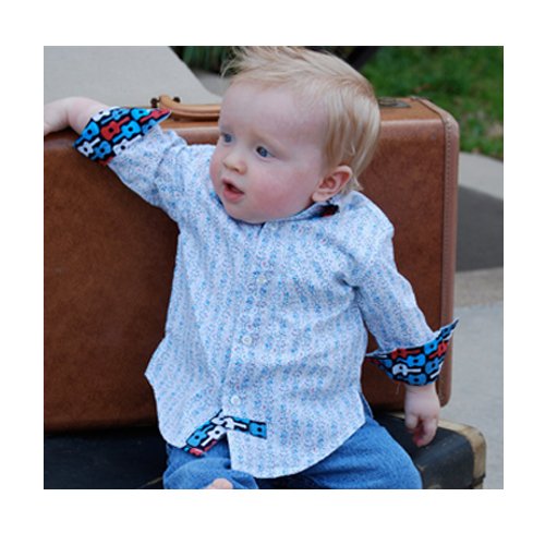 "Jimmy Rae Blue" Man-Tailored Shirt for Babies and Toddlers