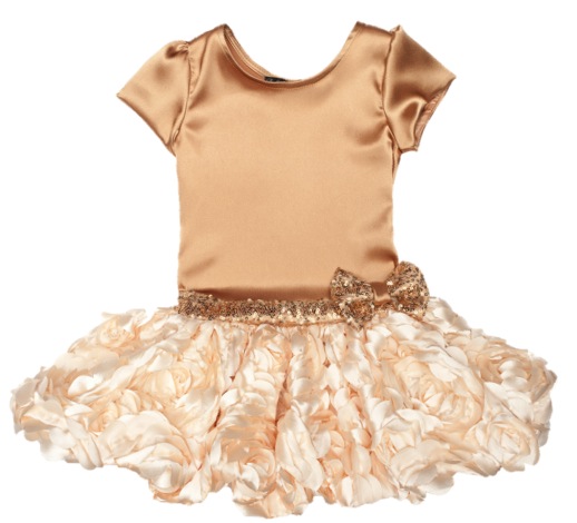 Dolls and Divas Couture "Avery" Gold Toddler Dress