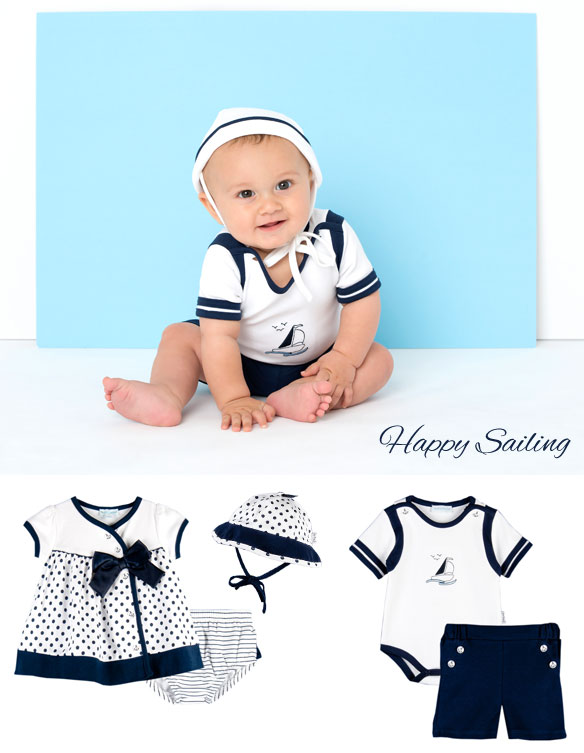 Happy Sailing Nautical Outfits for Baby from Le Top